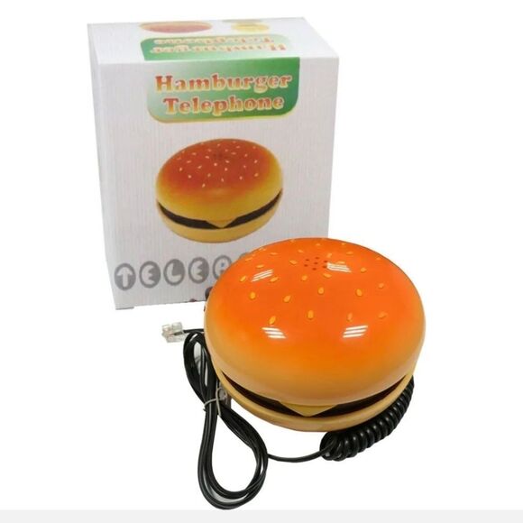 Hamburger Shape Cheeseburger Burger Telephone Novelty Home Corded Phone Gift US - Picture 8 of 8